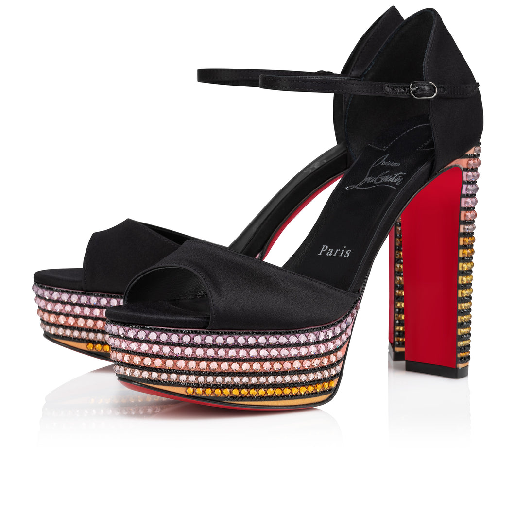 Christian Louboutin Sandaloo Strass Aftersun Women Shoes | Color Black