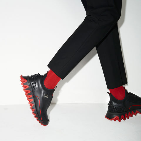 Christian Louboutin Sharkyloub Sp Spikes Men Shoes | Color Black