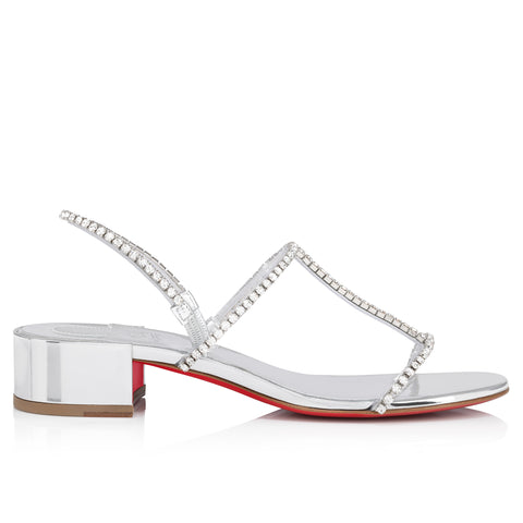 Christian Louboutin Simple Queenie Sandal Women Shoes | Color Silver