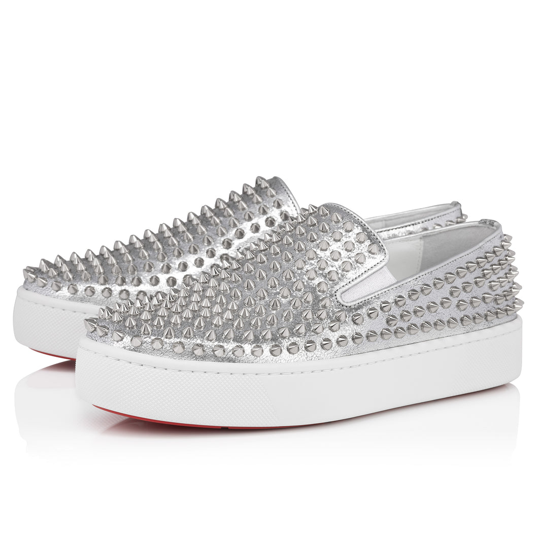 Christian Louboutin Spikeboat Men Shoes | Color Silver