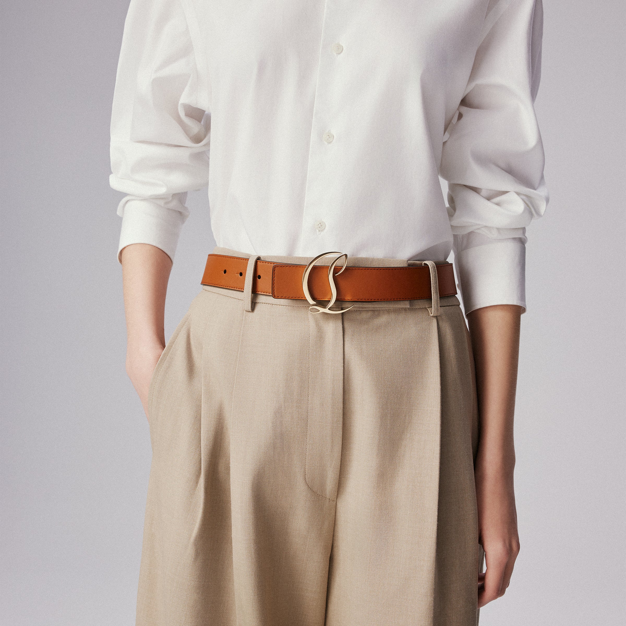 Christian Louboutin Cl Logo Belt  Women Belts | Color Brown