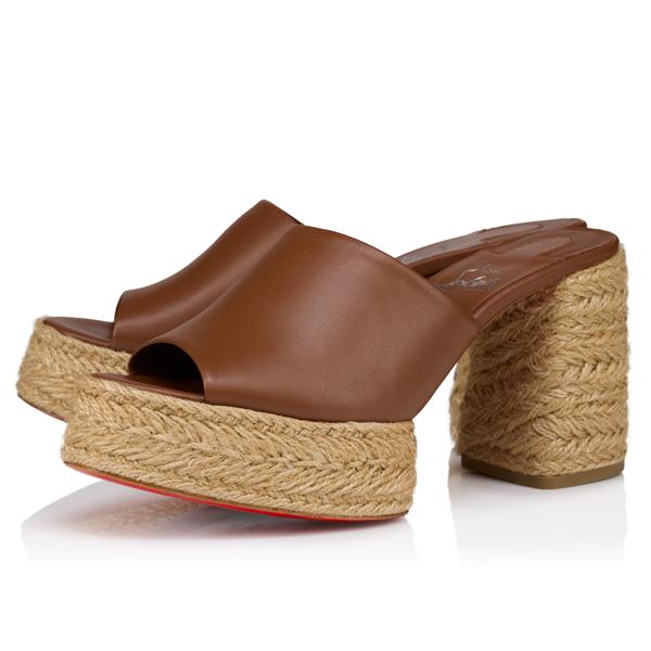 Christian Louboutin Calakala Mule Women Shoes | Color Brown New
