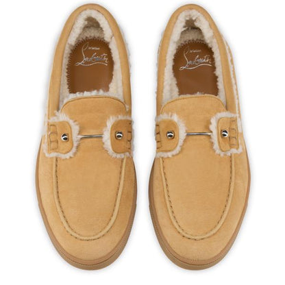 Christian Louboutin Chambeliboat Shearling Donna Women Shoes | Color Brown_new